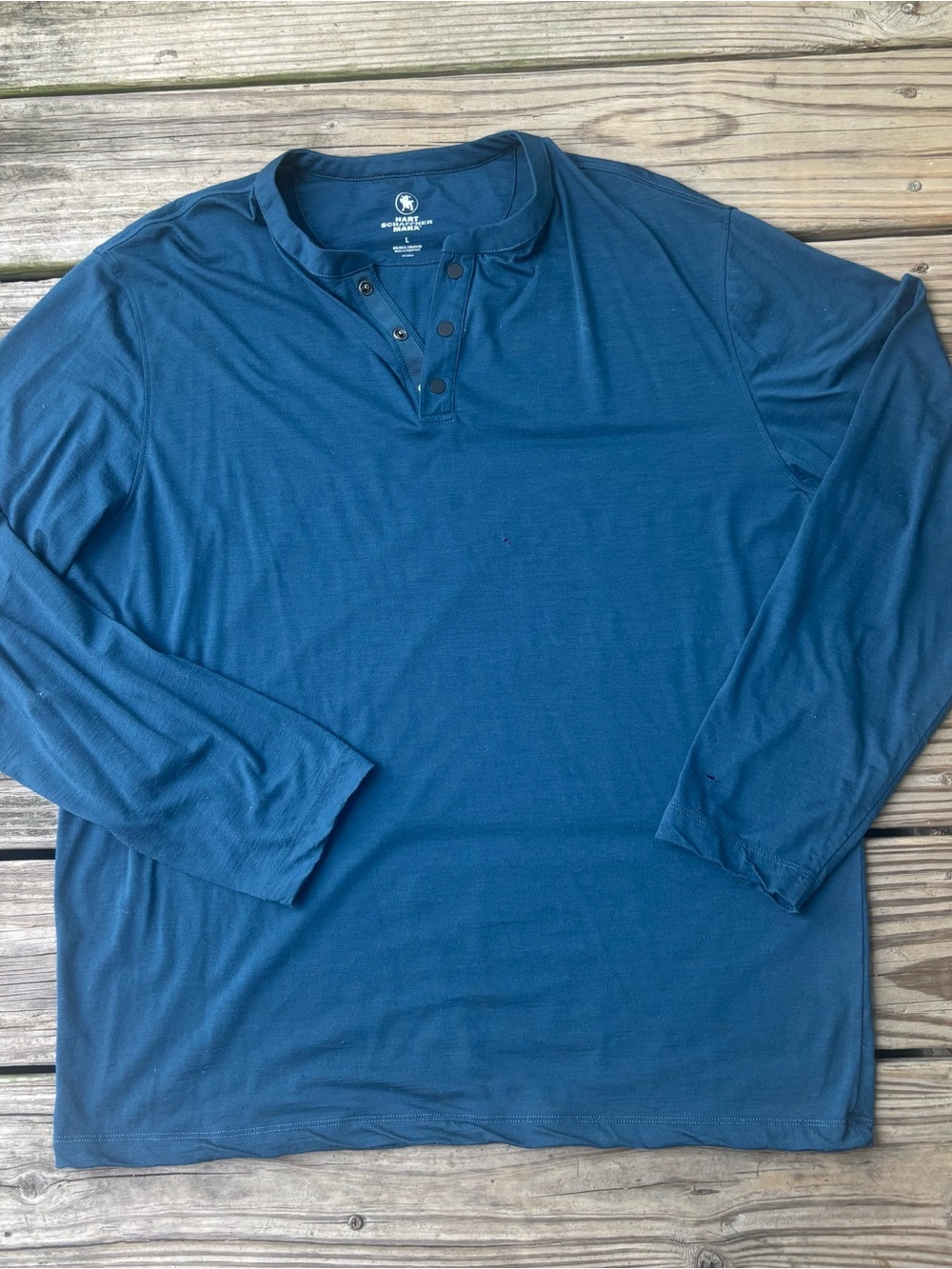 Hart Schaffer Marx Wool Long Sleeved Henley - Large